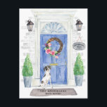 Carte postale Faire-part Moteur Pointeur Anglais<br><div class="desc">Annoncez votre nouvelle adresse avec notre faire-part élégante avec un pointeur anglais,  une porte d'entrée bleue,  un tapis de bienvenue,  une ardoise,  des topiaires et une couronne fleurie posée sur un arrière - plan en brique grise.</div>