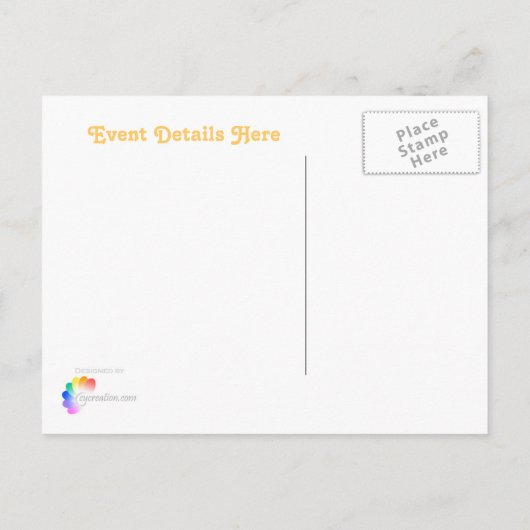 Carte Postale Faire-part Motif de rayures d'animal Tigre (Dos)