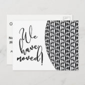 Carte Postale Faire-part Motif de vague rétro noir et blanc "Nous avons bou (Devant / Derrière)