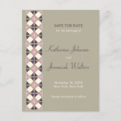 Carte Postale Faire-part Motif Géométrique Art Déco Design Enregistrer La D (Devant)