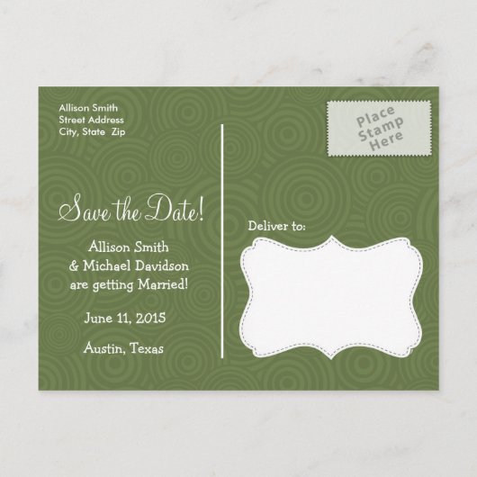 Carte Postale Faire-part Motif Tropical Palm Tree (Dos)