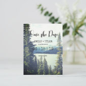 Carte Postale Faire-part Mountain Woodland Forest Lakeside Enregistrer La D (Debout devant)