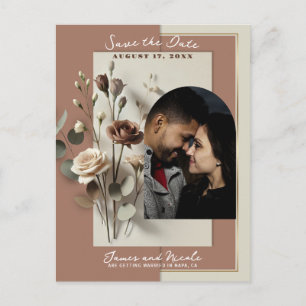 Carte Postale Faire-part Mousse au Chocolat Floral Botanique Moderne Faire-