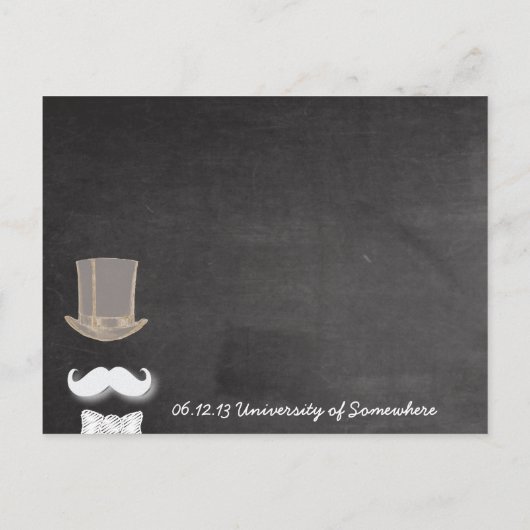 Carte Postale Faire-part Moustache Chalk Design Enregistrer La Date (Dos)