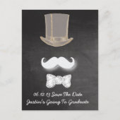 Carte Postale Faire-part Moustache Chalk Design Enregistrer La Date (Devant)