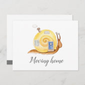 Carte Postale Faire-part Mouvement à la maison mobile de maison d'escargot (Devant / Derrière)