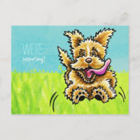 Moved Moving Cute Dog Annonces de nouvelle adresse