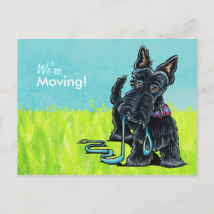 Carte Postale Faire-part Moved Moving Scottie Nouvelles annonces d'adresse