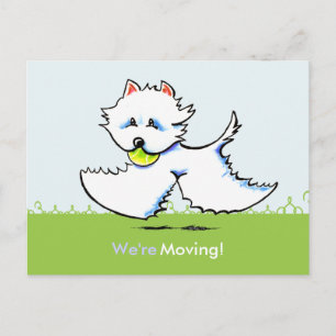 Carte Postale Faire-part Moved Moving Westie Nouvelles annonces d'adresse