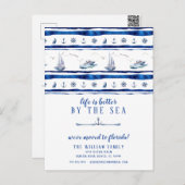 Carte postale Faire-part Moving Bateau Blue (Devant / Derrière)