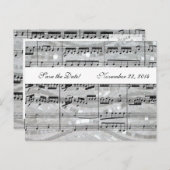 Carte Postale Faire-part Mozart et Perles Musique Sauvegarder la Date (Devant / Derrière)