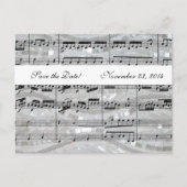 Carte Postale Faire-part Mozart et Perles Musique Sauvegarder la Date (Devant)