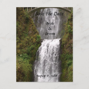 Carte Postale Faire-part Multomah Falls avec Mariage de pont