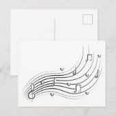 Carte Postale Faire-part Musical note wave, black line clipart (Devant / Derrière)