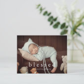 Carte Postale Faire-part Naissance Bébé Moderne Simple Chic (Debout devant)