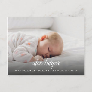 Carte Postale Faire-part Naissance classique de collage de photo