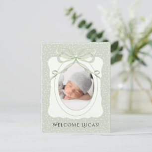 Carte Postale Faire-part Naissance de bébé aux pois fantaisistes