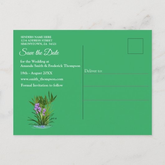 Carte Postale Faire-part Nature intérieure et extérieure en fleurs (Dos)