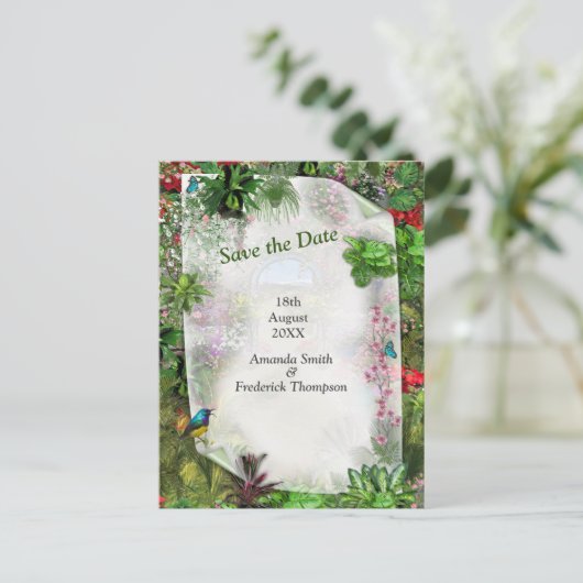 Carte Postale Faire-part Nature intérieure et extérieure en fleurs (Debout devant)