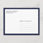 Carte Postale Faire-part Nautical Navy Blue Anchor Mariage Enregistrer la D (Dos)