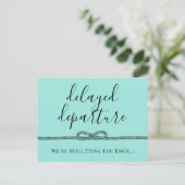 Carte Postale Faire-part Nautical Turquoise Tying Knot Reporté de mariage (Debout devant)