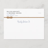 Carte Postale Faire-part ⛵ nautique simple Jouer le noeud Enregistrer la da (Dos)