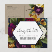 CARTE POSTALE FAIRE-PART NAVIRE KRAFT BOURGOGNE FLEURAL MARIAGE CHANGER LA  (Devant / Derrière)