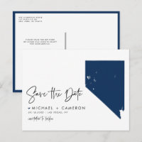 Navy Blue Nevada State Map QR Code Enregistrer la