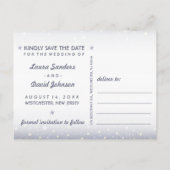 Carte Postale Faire-part Navy Blue Or Photo Save the Date (Dos)