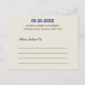 Carte Postale Faire-part Navy Blue & Silver Bar Mitzvah Enregistrer la date (Dos)