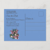 Carte Postale Faire-part Navy - Texte en bois texturé et poissons Enregistr (Dos)