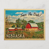 Carte Postale Faire-part Nebraska Sauver La Ferme Date Grange Rustique (Devant)