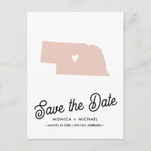 Carte Postale Faire-part NEBRASKA State Destination Mariage N'IMPORTE QUELL
