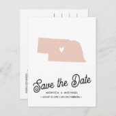 Carte Postale Faire-part NEBRASKA State Destination Mariage N'IMPORTE QUELL (Devant / Derrière)