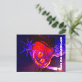 Carte Postale Faire-part Neon Halloween pumpkins (Debout devant)