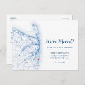 Carte Postale Faire-part New Home Long Branch New Jersey Map Moving (Devant / Derrière)