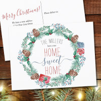 New Home Sweet Home Pine Wreath Christmas Moving