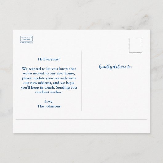 Carte Postale Faire-part New Home York Maine Map Moving (Dos)