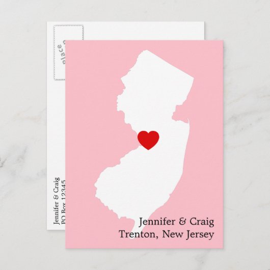 Carte Postale Faire-part New Jersey Love Save the Date (Devant / Derrière)