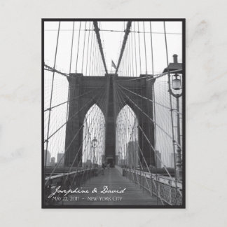 Carte Postale Faire-part New York Brooklyn Bridge Enregistrer la date