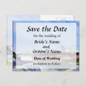 Carte Postale Faire-part Niagara Falls NY - Sous l'arc-en-ciel Économisez l (Devant / Derrière)