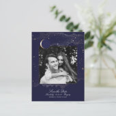 Carte Postale Faire-part Night Stars Marine et Gold Photo Enregistrer la da (Debout devant)