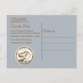 Carte Postale Faire-part Noël blanc Sauvez la date (Dos)