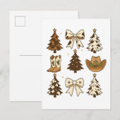 Carte Postale Faire-part Noël Boot Cowboy Père Noël Occidentale Noël (Devant / Derrière)