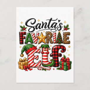 Carte Postale Faire-part Noël de l'elfe préféré du Père Noël
