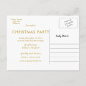 Carte Postale Faire-part Noël des rennes d'or | Fête d'hiver (Dos)