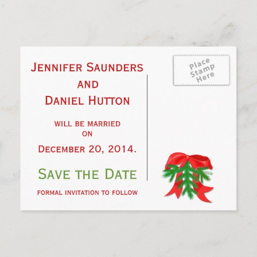 Carte Postale Faire-part Noël Enregistrer la date Annonces Annonces (Dos)