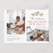 Carte Postale Faire-part Noël Famille Deck Nouvelles Halls Photo Déplacemen (Devant)