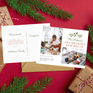 Carte Postale Faire-part Noël Famille Deck Nouvelles Halls Photo Déplacemen