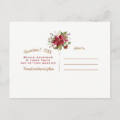 Carte Postale Faire-part Noël Fêtes Poinsettia Mariage Enregistrer la date (Dos)